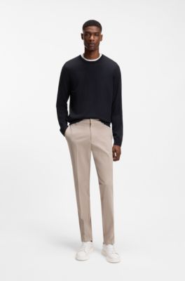 Pull Slim en laine m&eacute;rinos, Bleu fonc&eacute;