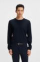 Maglione slim fit in lana vergine, Blu scuro