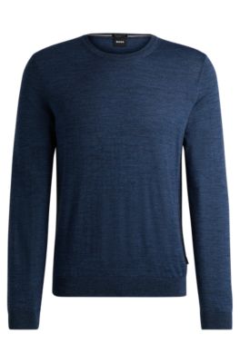 BOSS - Slim-fit sweater in virgin wool with crew neckline