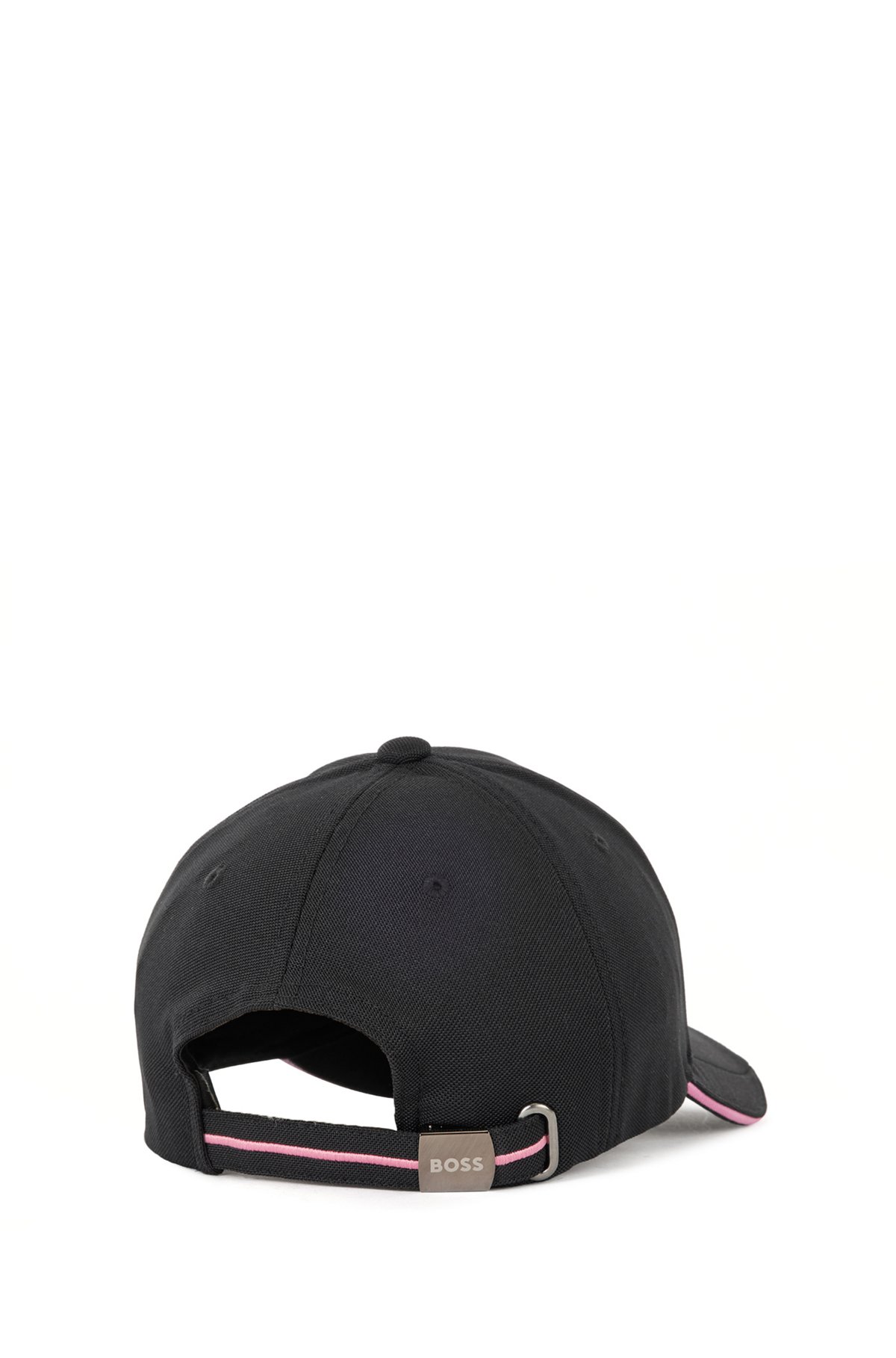 Gorra de piqué con malla y logo bordado en 3D, Negro