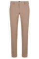 Slim-fit trousers with front pleats in a cotton blend, Light Beige