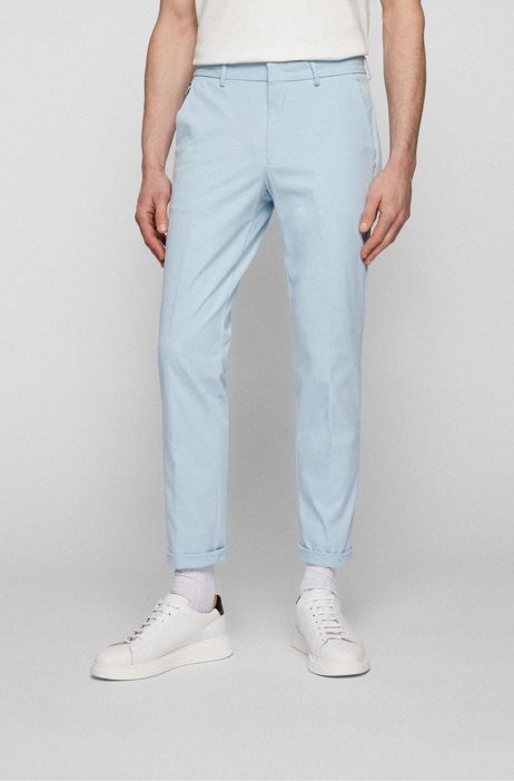 Mens Clothing Trousers Dondup Trousers In Cotton Blend in Sky Blue Slacks and Chinos Casual trousers and trousers for Men Blue 