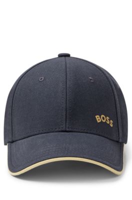 na school weggooien Echt BOSS - Cotton-twill cap with contrast logo