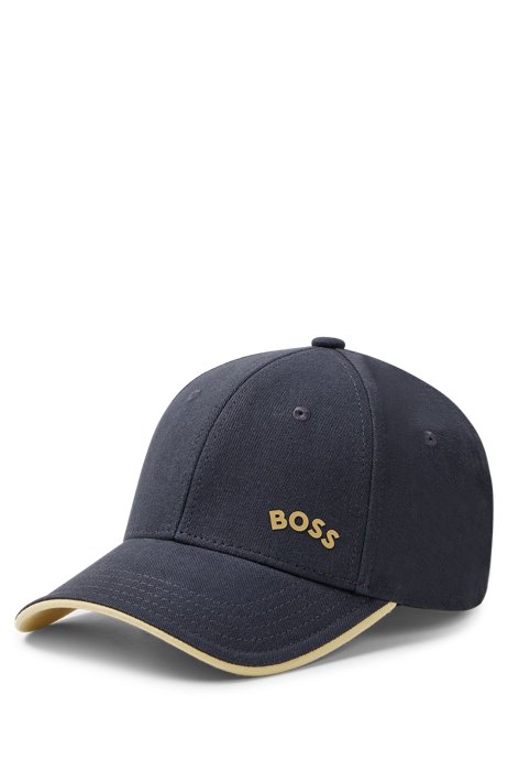 Cotton-twill cap with contrast logo and tipping, Blue