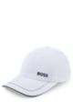 Cotton-twill cap with contrast logo, White