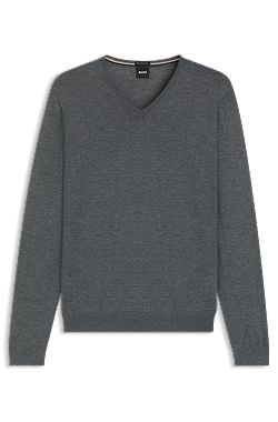 V-neck sweater in extra-fine merino wool
