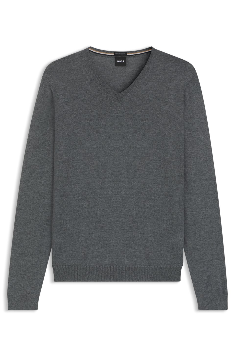 V-neck sweater in extra-fine merino wool