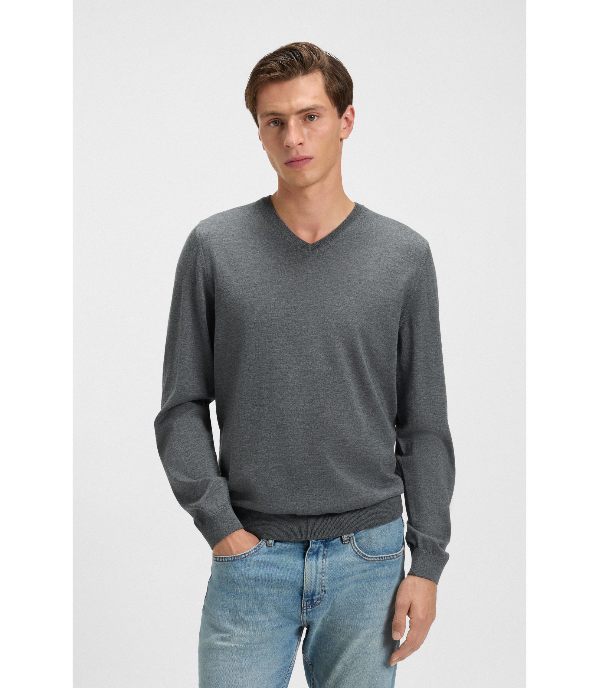 超美品 HUGO BOSS ドライバーズ ニット L ヴァージンウール HUGO セーター ニット ジップネック バージンウール メンズ