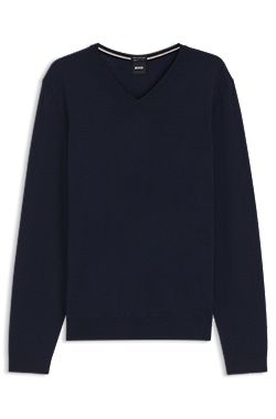 V-neck sweater in extra-fine merino wool