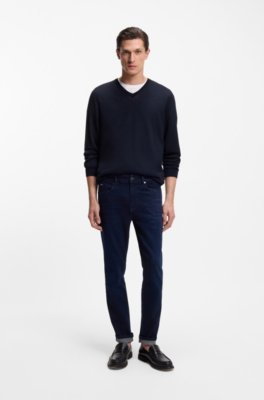 Boss V-neck sweater in extra-fine merino wool stickade tröjor herr – bild 2