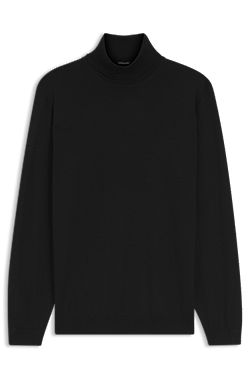 Slim-fit rollneck sweater in extra-fine merino wool