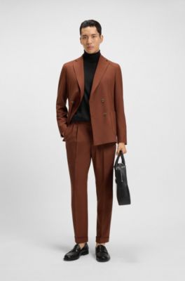 Slim-fit coltrui van extra fijne merinowol, Zwart