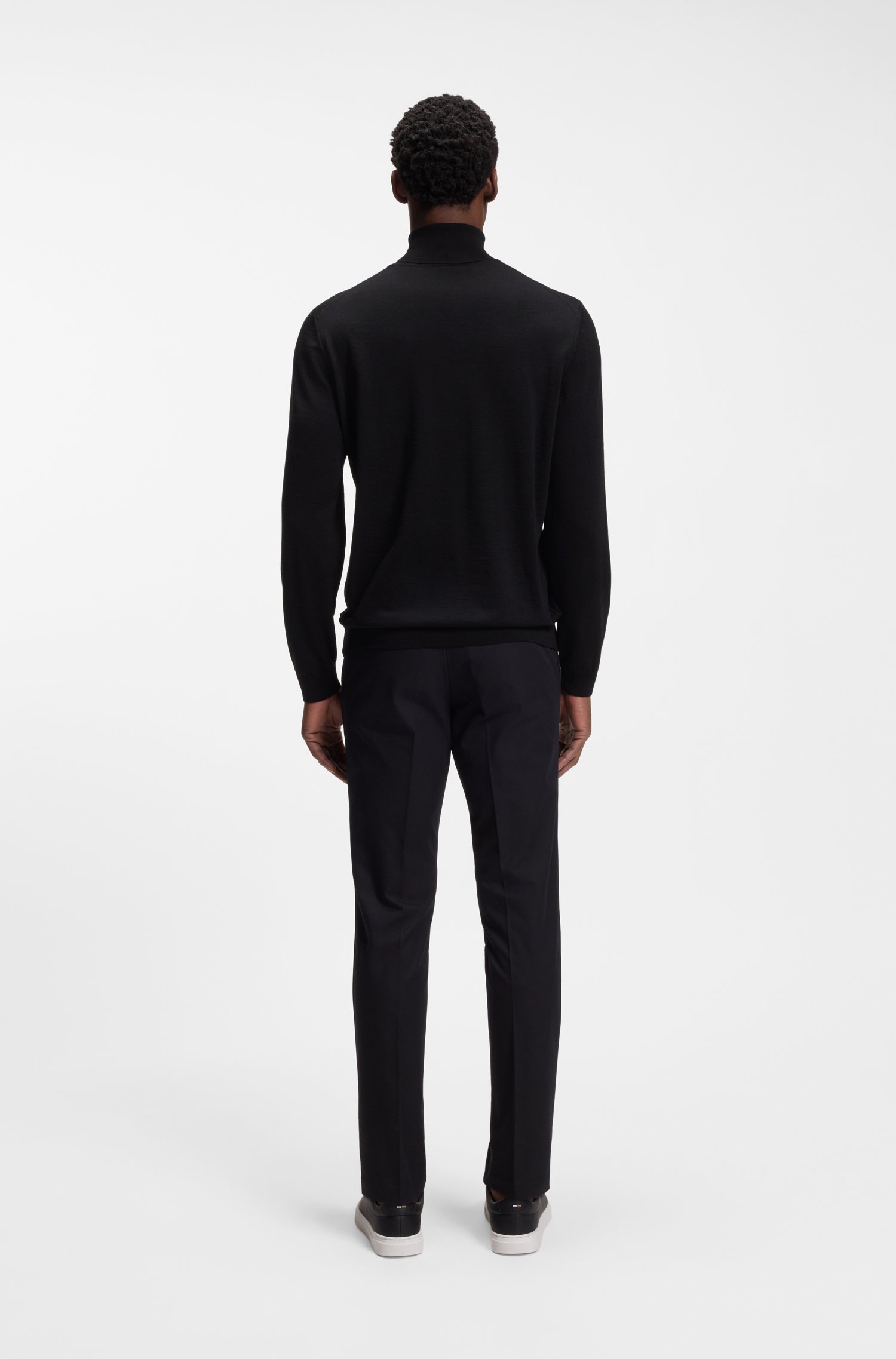 Boss Slim-fit rollneck sweater in extra-fine merino wool tröjor herr – bild 3