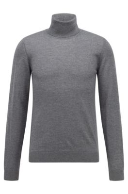 BOSS - Slim-fit rollneck sweater in virgin wool