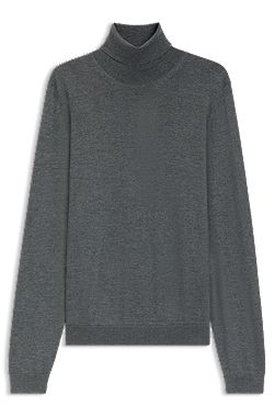 Slim-fit rollneck sweater in extra-fine merino wool