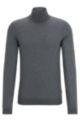 Slim-fit rollneck sweater in virgin wool, Grey