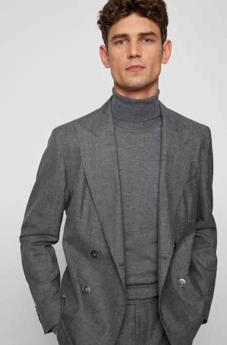 Regular-fit rollneck sweater in merino wool