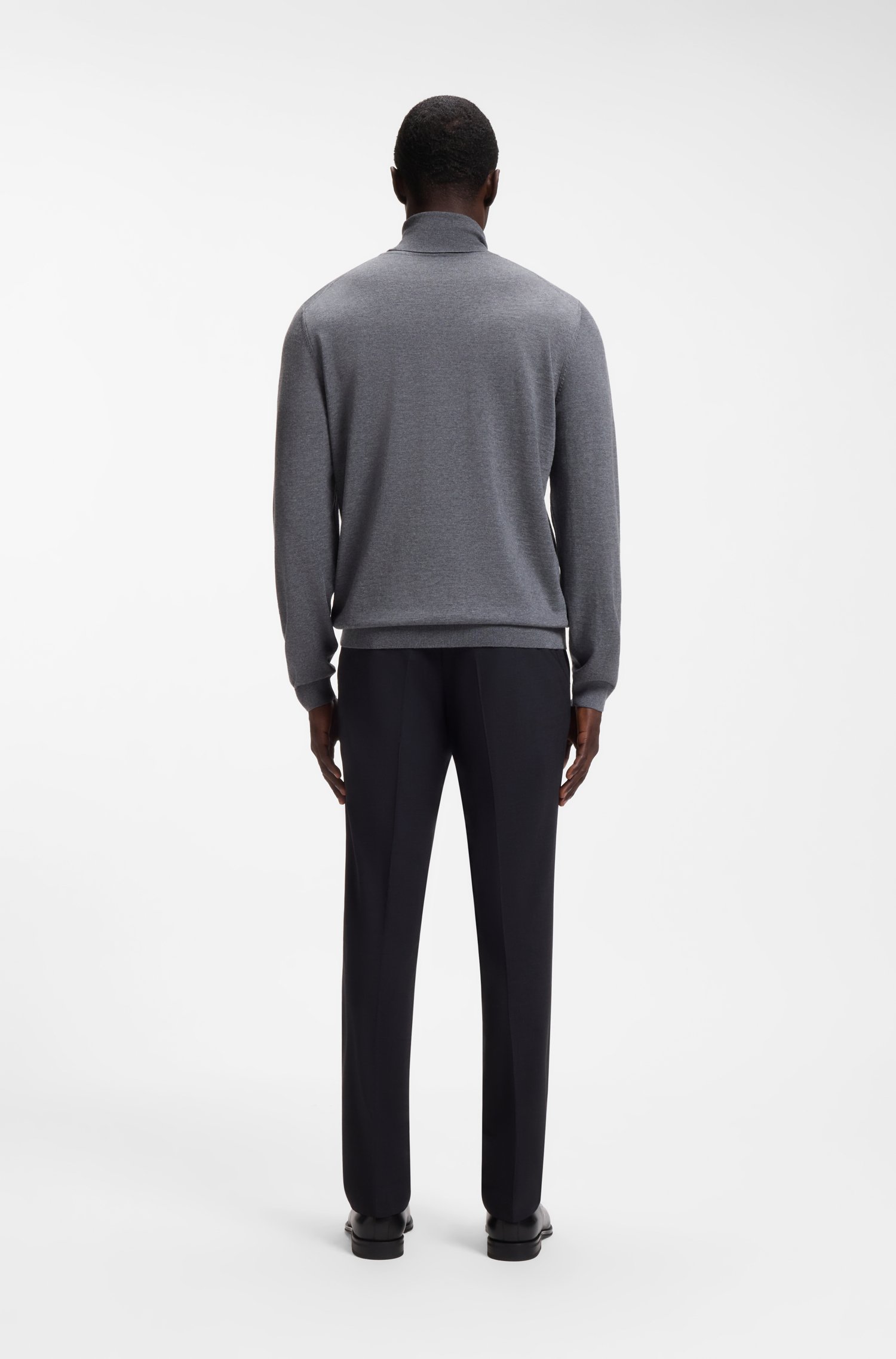 Boss Slim-fit rollneck sweater in extra-fine merino wool tröjor herr – bild 3