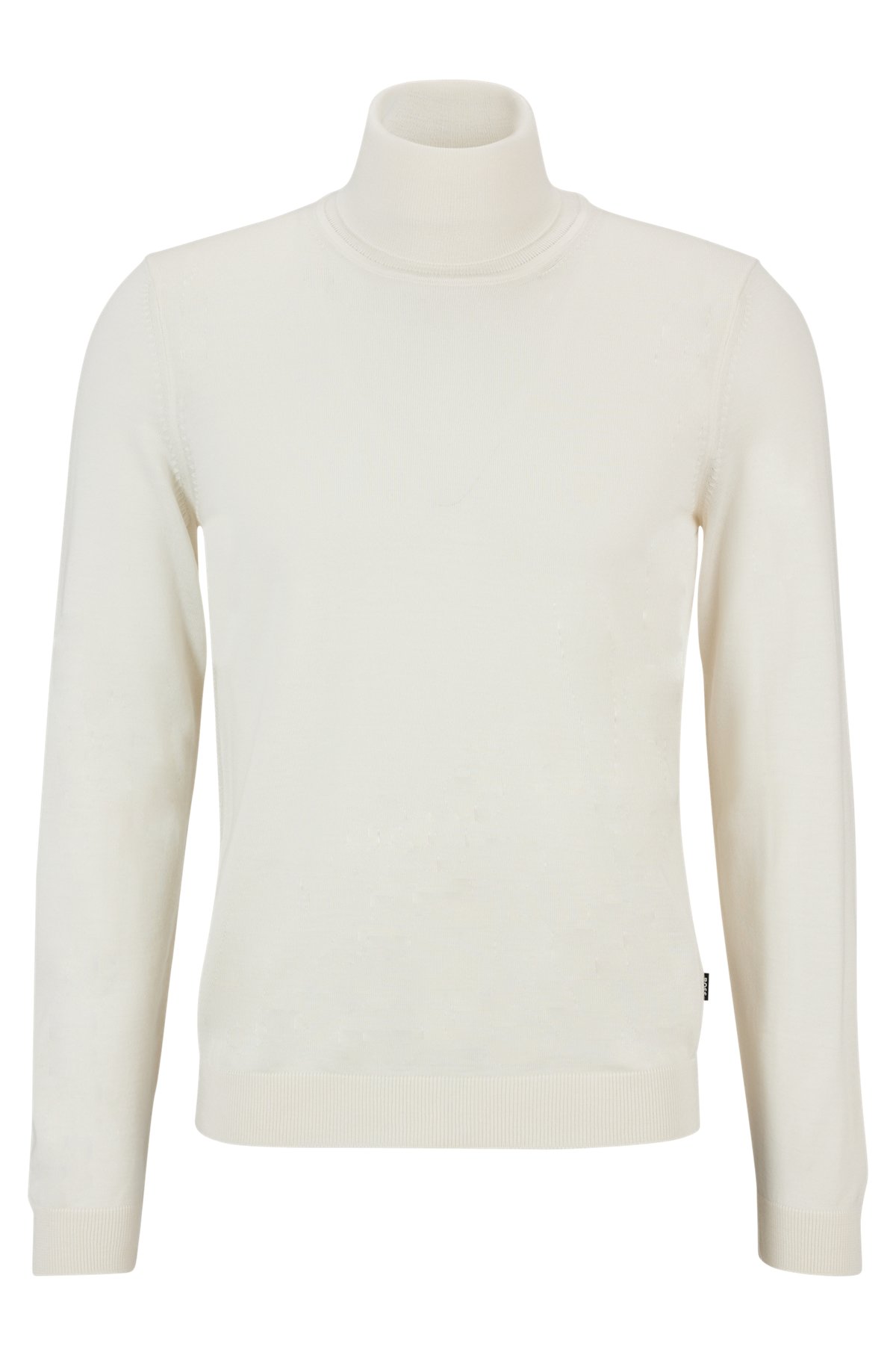Slim-fit rollneck sweater in virgin wool, White