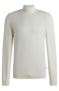 Regular-fit rollneck sweater in merino wool