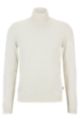 Slim-fit rollneck sweater in virgin wool, White