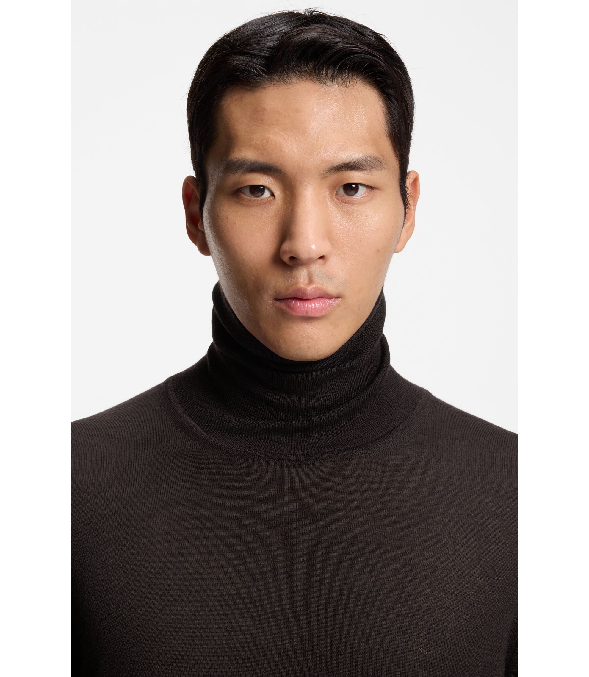 BOSS - スリムフィット ロールネックセーター エクストラファイン