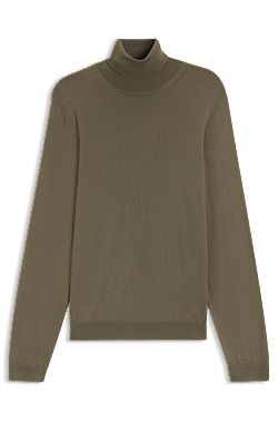 Regular-fit rollneck sweater in merino wool