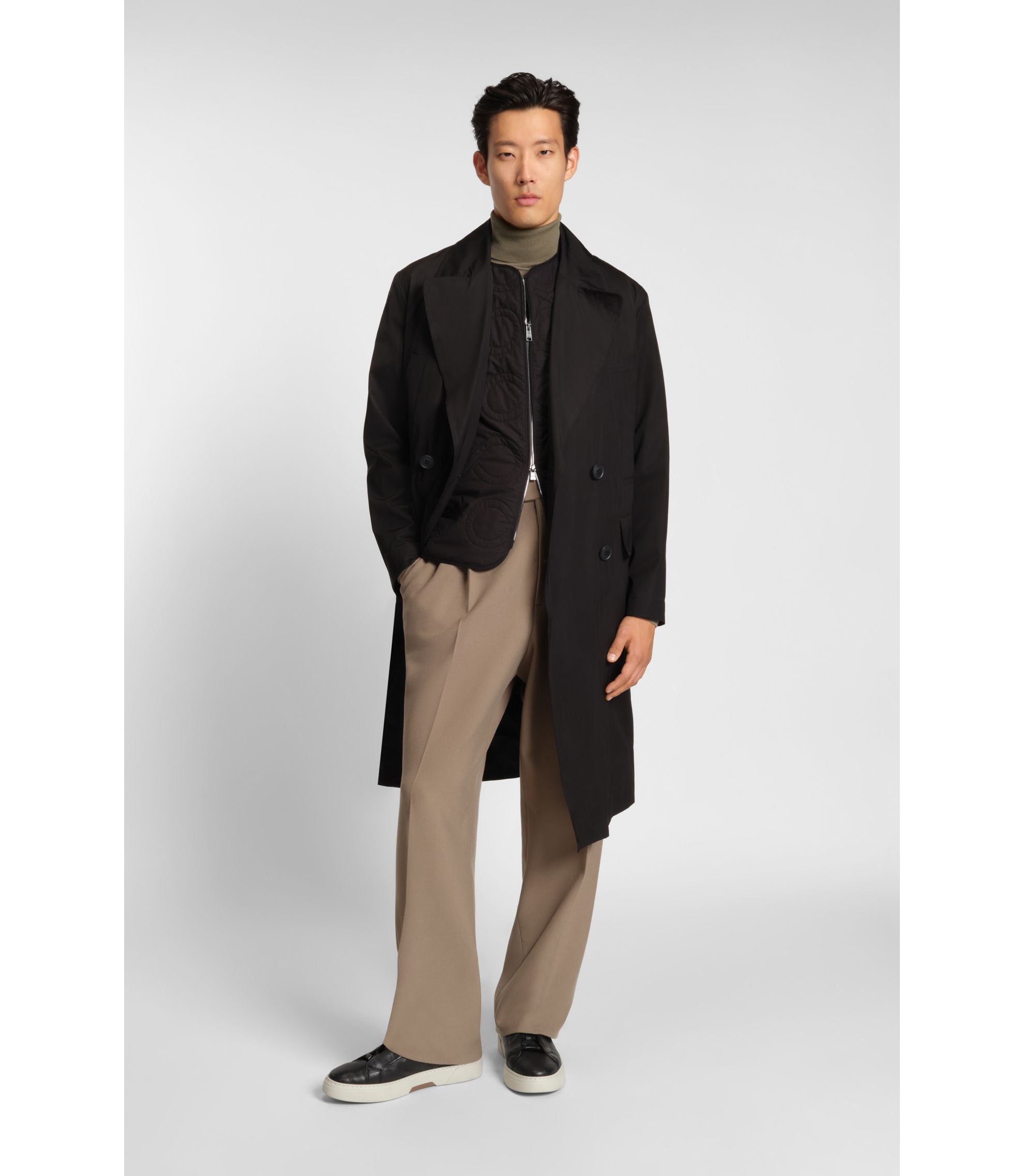 BOSS - スリムフィット ロールネックセーター エクストラファイン