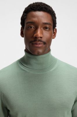 Slim-fit coltrui van extra fijne merinowol, Kalk