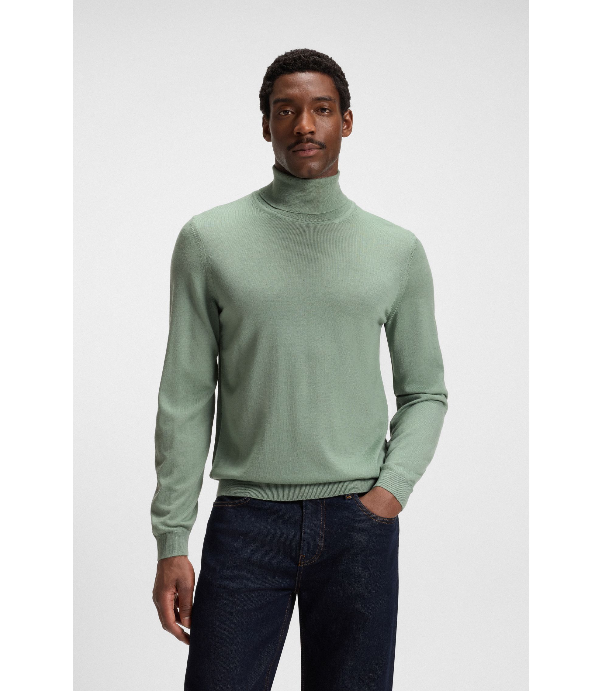 ノリSxEx 様　HUGO BOSSエクストラファインメリノウールニット BOSS - スリムフィット ロールネックセーター エクストラファイン