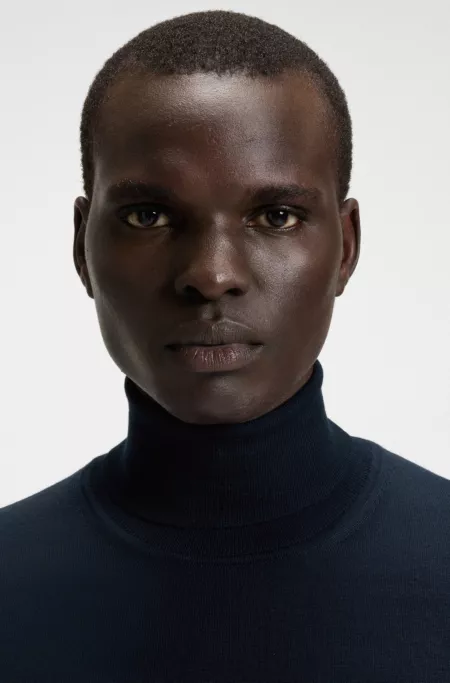 Regular-fit rollneck sweater in merino wool