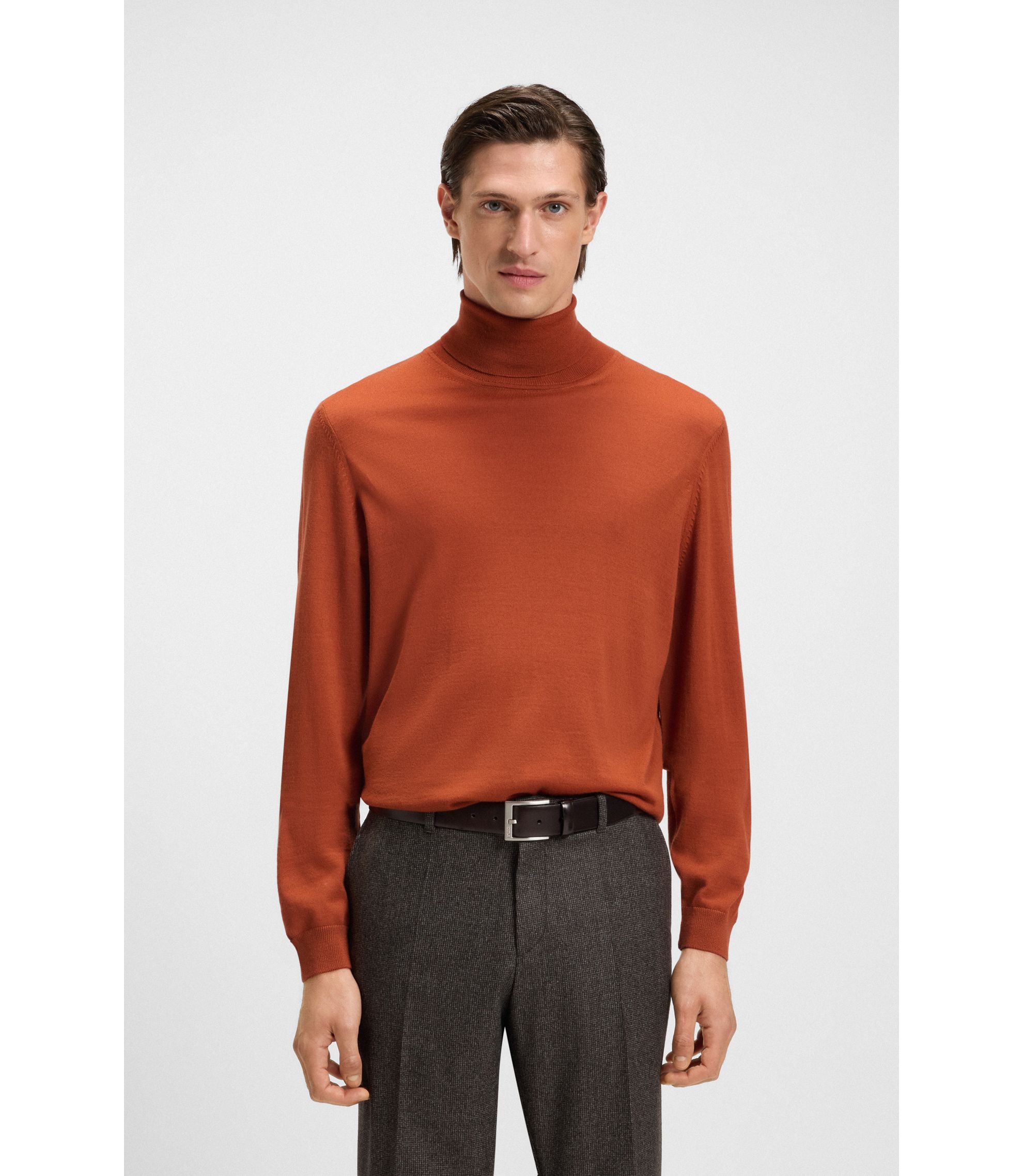 ノリSxEx 様　HUGO BOSSエクストラファインメリノウールニット BOSS - スリムフィット ロールネックセーター エクストラファイン