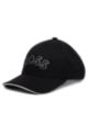 Stretch-piqué cap with logo embroidery, Black