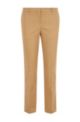 Regular-fit trousers in stretch-cotton satin, Beige