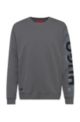 Cotton-terry sweatshirt with cyber-shadow logo, Grey