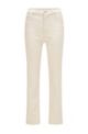 Cropped regular-fit jeans in undyed stretch denim, White
