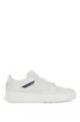 Italian-leather trainers with perforated uppers, White