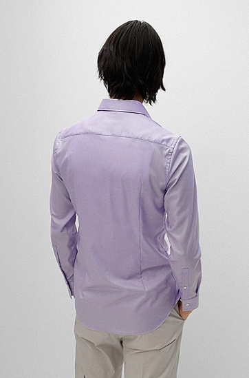 易烫牛津棉修身衬衫,  532_Light/Pastel Purple