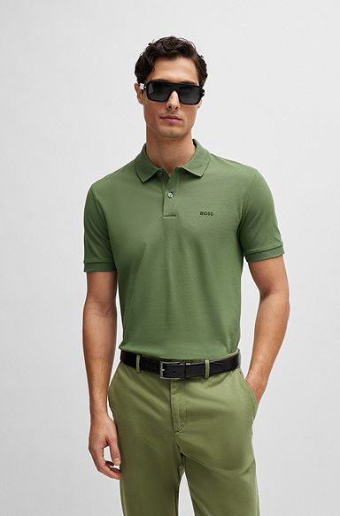 Pallas Cotton polo shirt with embroidered logo, Green