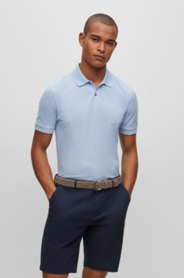 sky blue polo shirt outfit