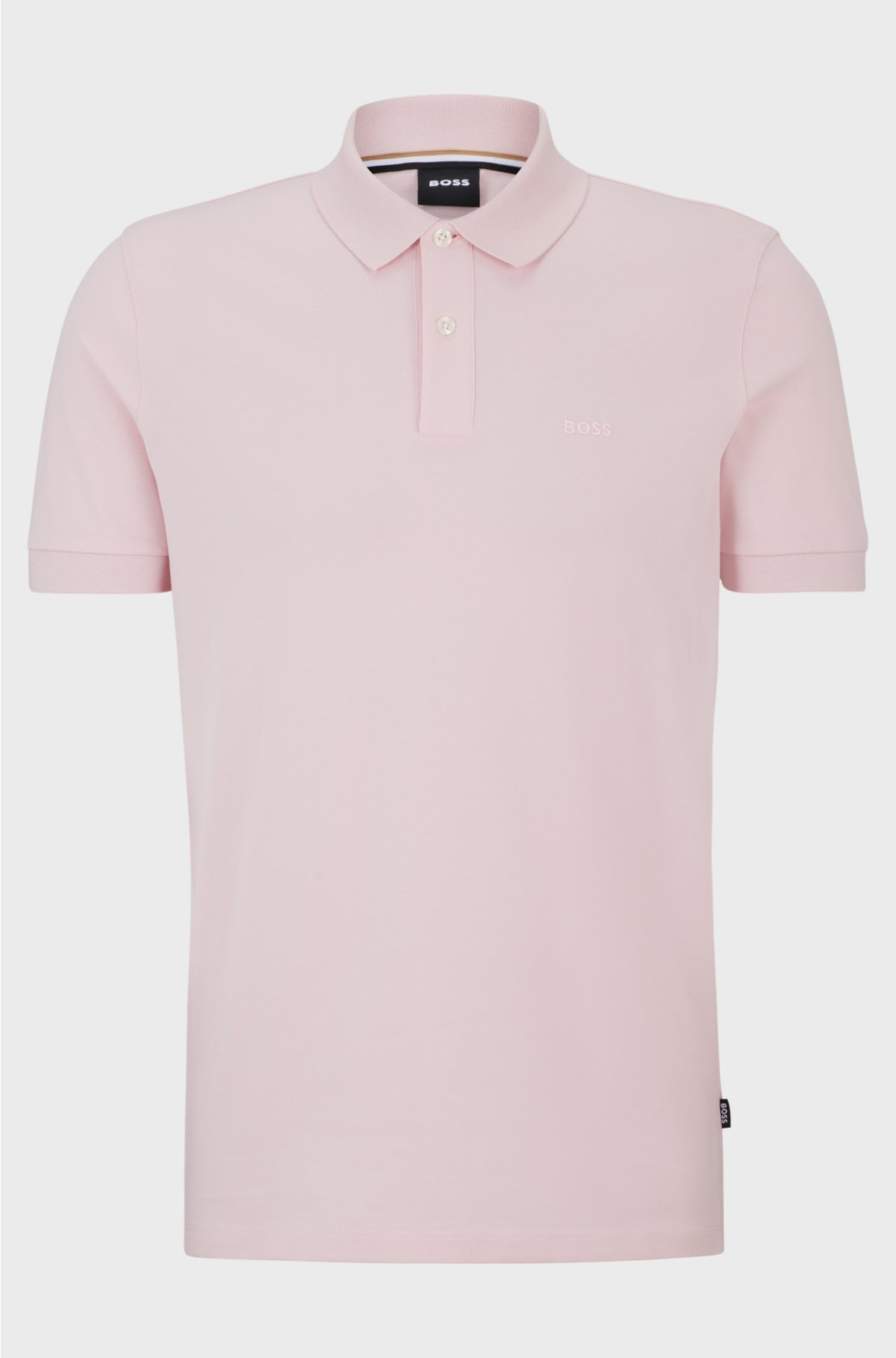 Pallas Cotton polo shirt with embroidered logo, light pink