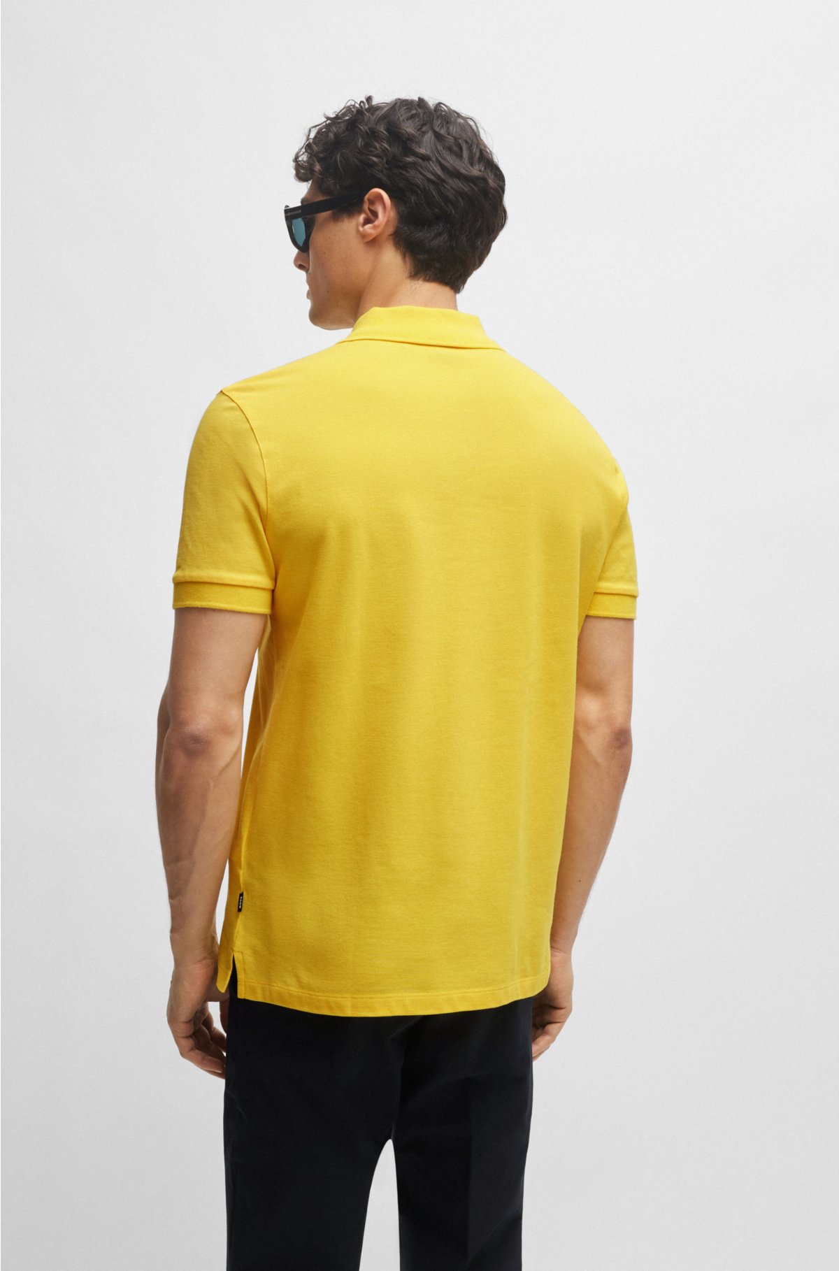 Pallas Cotton polo shirt with embroidered logo, Yellow