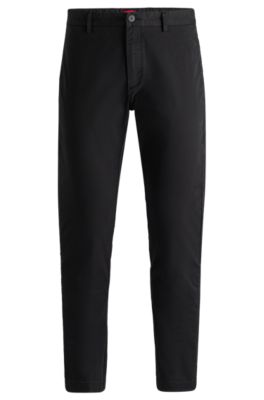 Slim-fit broek van scheerwol met stretch HUGO BOSS Heren Kleding Broeken & Jeans Broeken Slim & Skinny Broeken 