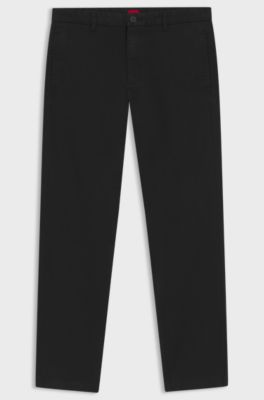 Slim-fit chinos in stretch-cotton gabardine, Black