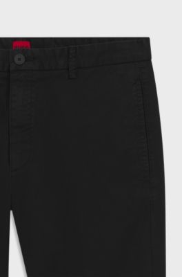 Slim-fit chinos in stretch-cotton gabardine, Black