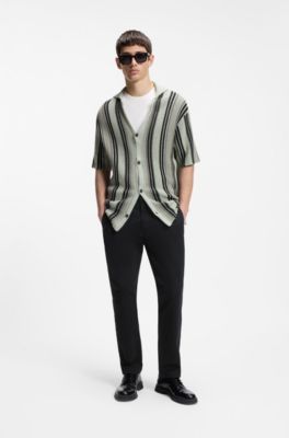 HUGO - Slim-fit chinos in stretch-cotton gabardine 