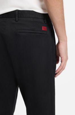 Slim-fit chinos in stretch-cotton gabardine, Black
