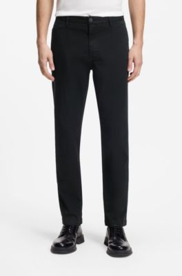 Slim-fit chinos in stretch-cotton gabardine, Black