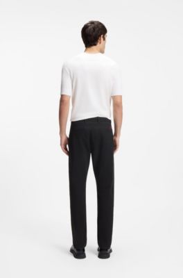 Slim-fit chinos in stretch-cotton gabardine, Black