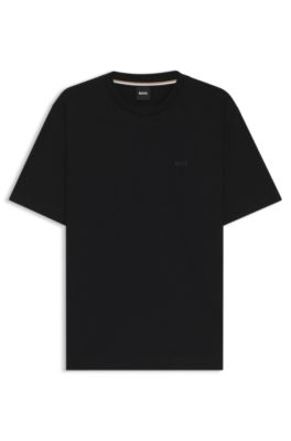 BOSS - コットンジャージー Tシャツ ラバープリントロゴ付き